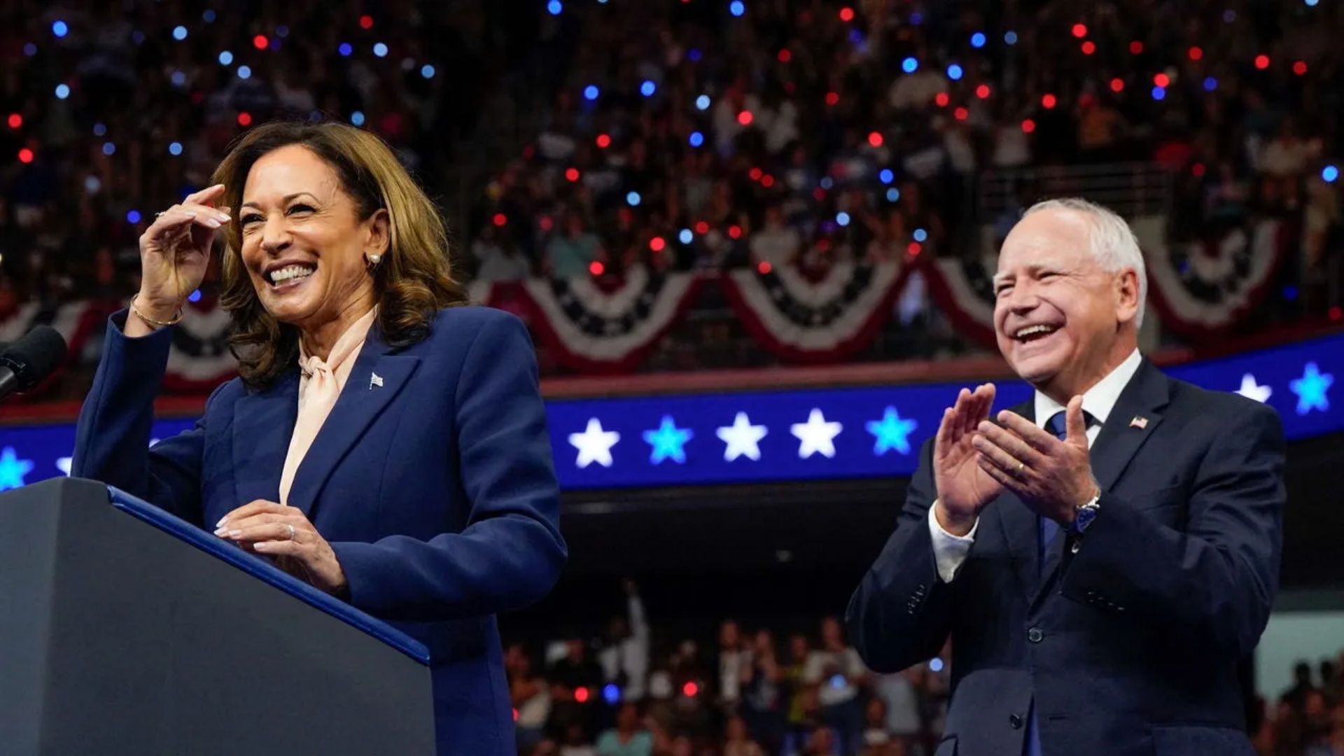 U zgjodh kandidat për nënpresident, Kamala Harris dhe Tim Walz shfaqen në fushatë për herë të parë së bashku!