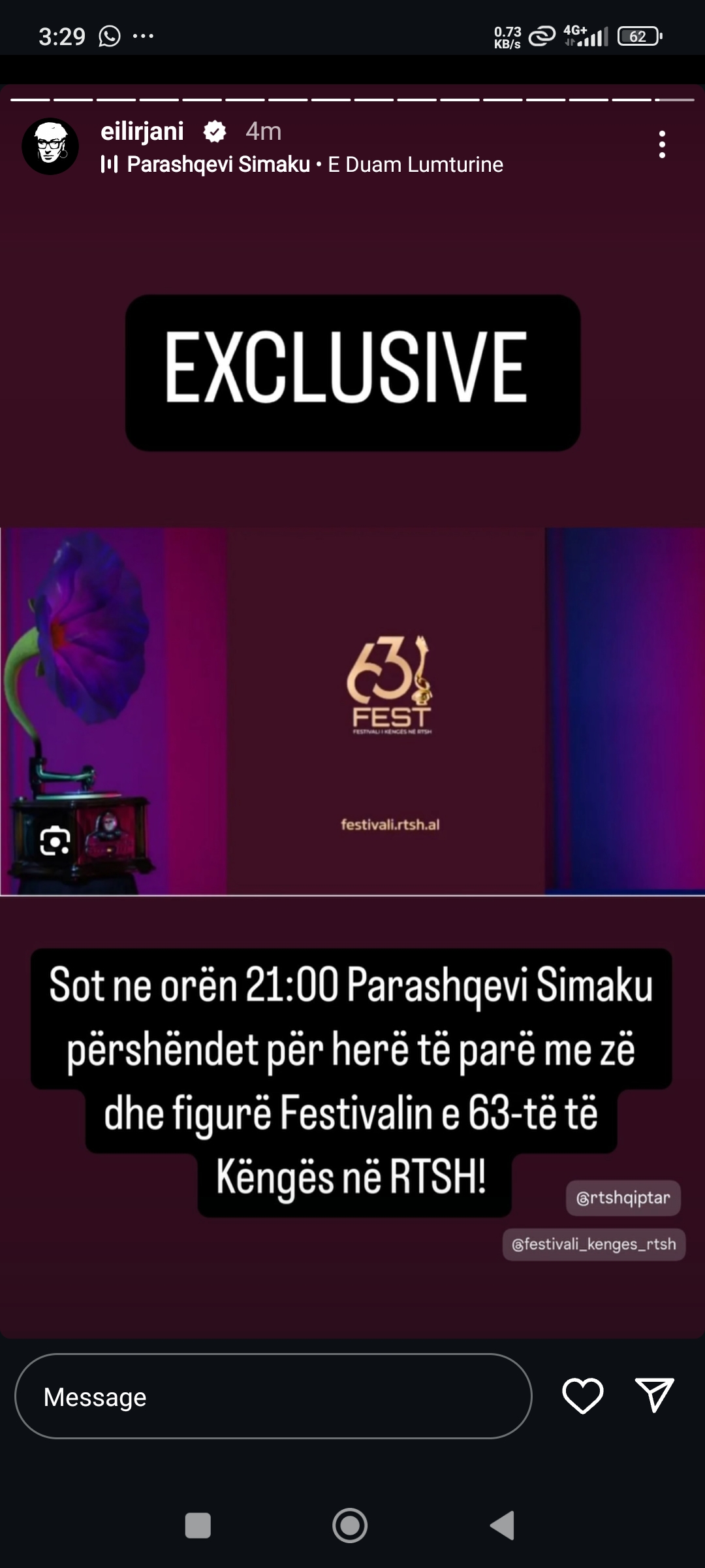 Me zë dhe figurë, Parashqevi Simaku sot në Festivalin e 63-të të Këngës në RTSH